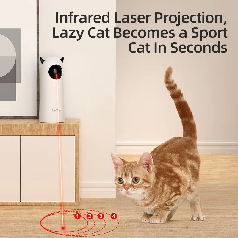 Interactive Automatic Cat Toy with LED Laser - Smart Handheld Electronic Pet Accessory for Indoor Use