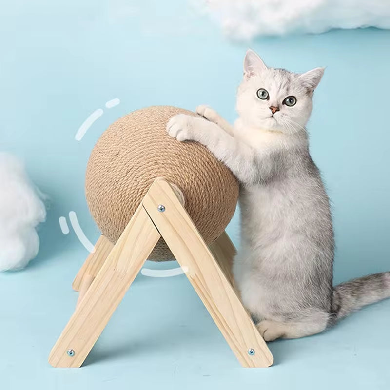Ultimate Cat Scratching Ball Toy - Sisal Rope Ball Board for Happy Paws and Furniture Protection