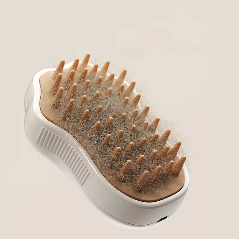 3-in-1 Electric Pet Grooming Brush with Steam and Spray for Cats and Dogs - Hair Removal and Massage Comb