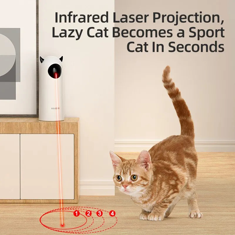 Interactive Automatic Cat Toy with LED Laser - Handheld Electronic Teaser for Indoor Pets