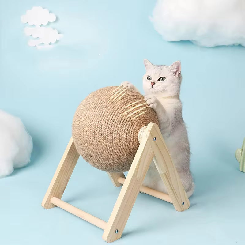 Ultimate Cat Scratching Ball Toy - Sisal Rope Ball Board for Happy Paws and Furniture Protection