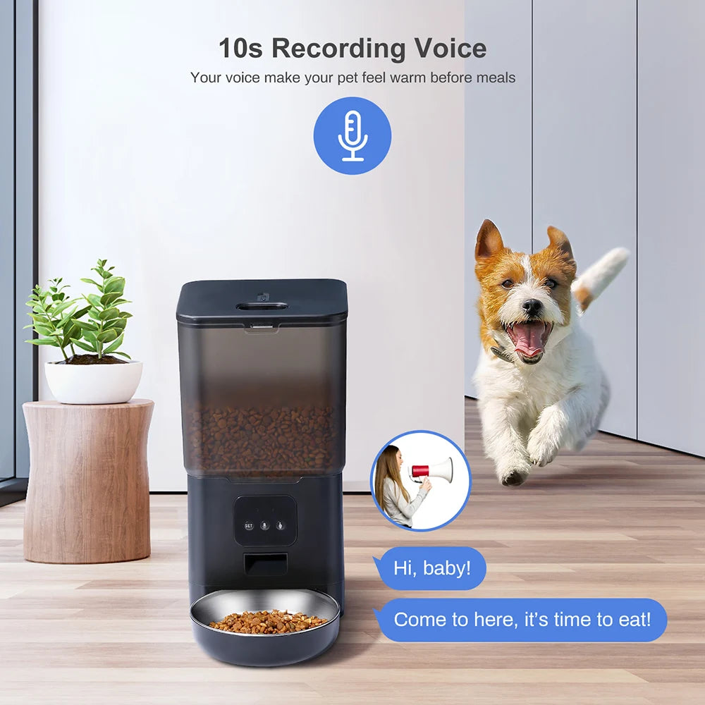 6L Smart Cat and Dog Feeder with Tuya App - Automatic Pet Food Dispenser for Small Pets with Remote Feeding Capability