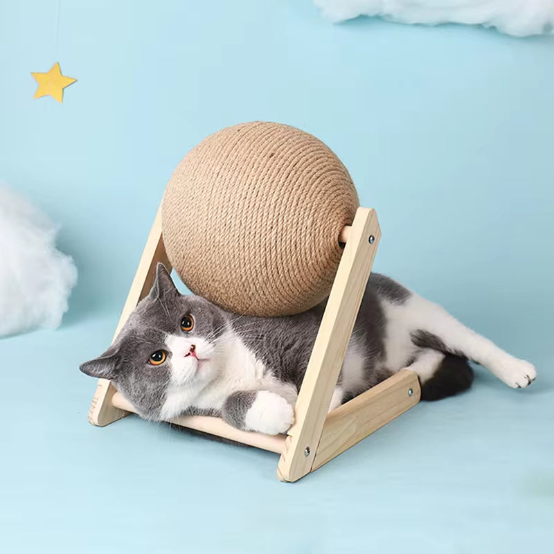 Ultimate Cat Scratching Ball Toy - Sisal Rope Ball Board for Happy Paws and Furniture Protection