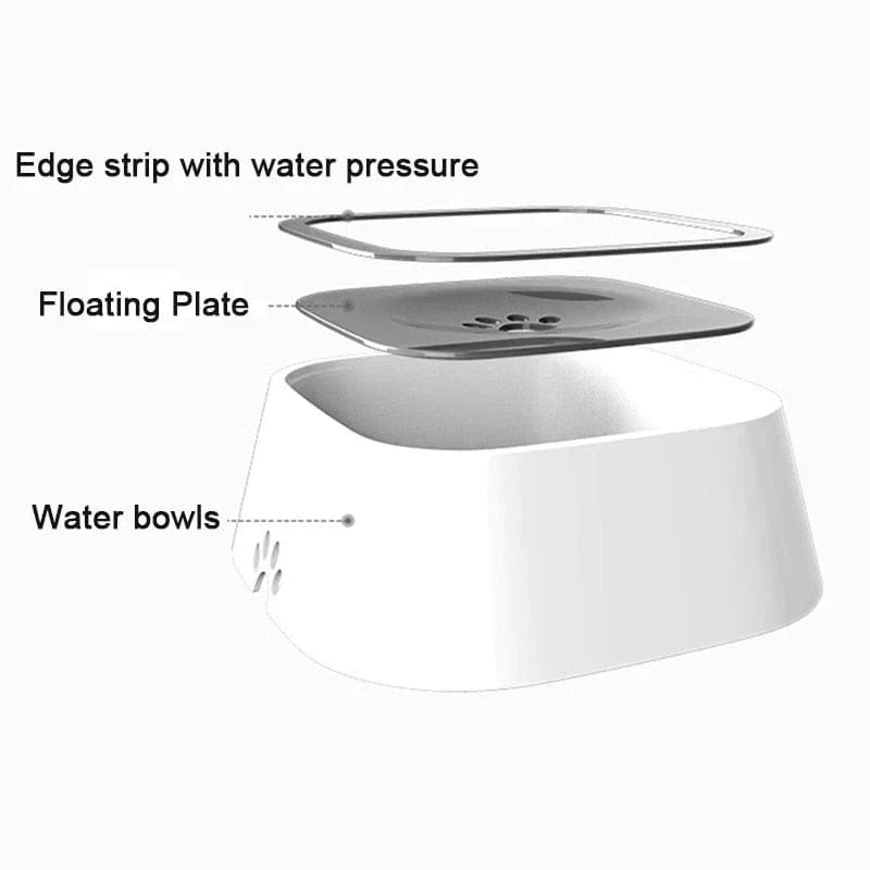 Pressured Dog Drinking Water Bowl with Floating Design - Non-Wetting, Large Capacity