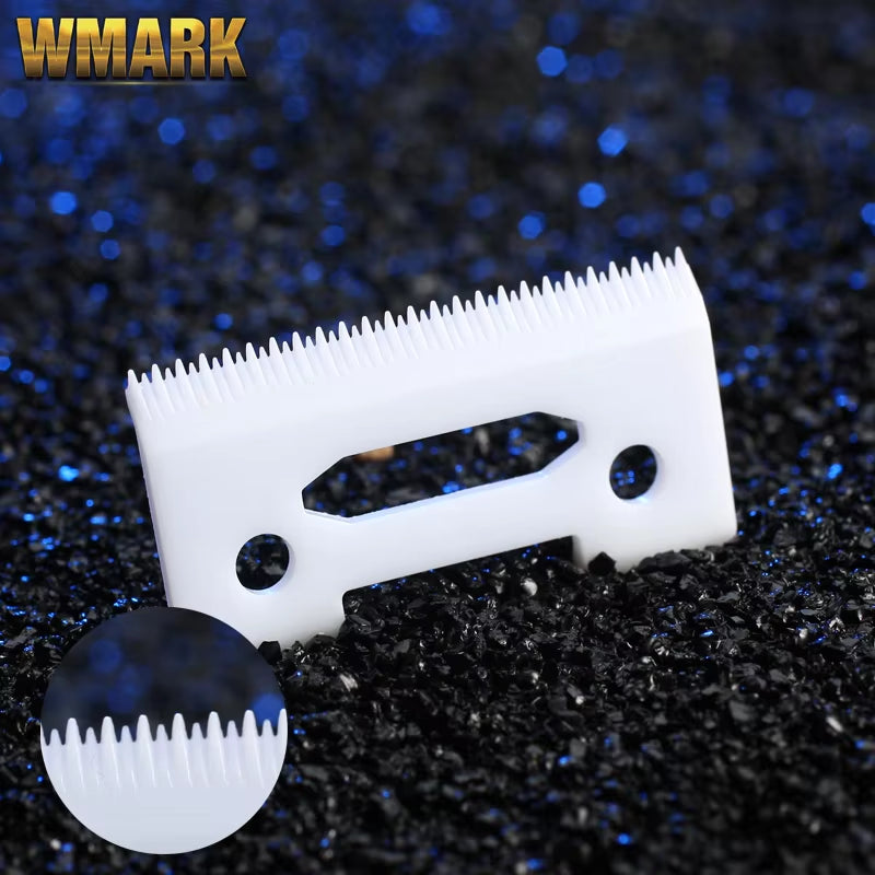 2/10 2-Hole Stagger-Tooth Ceramic Movable Blade with Box for Cordless Clipper Replaceable Blade White Black Golden Color