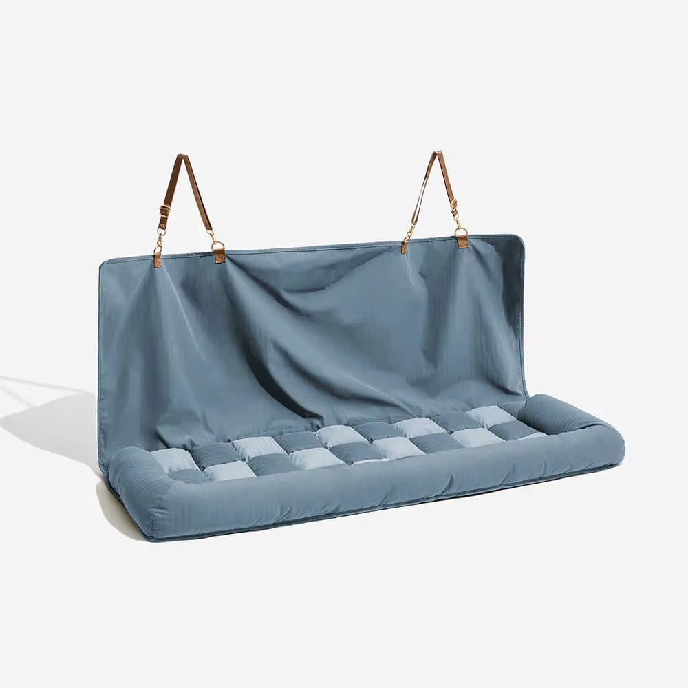 Dog Beds Luxury Pet Beds Faux Leather Dog Car Seat Booster Double Seats Pet Car Seat Bed with Safety Buckle