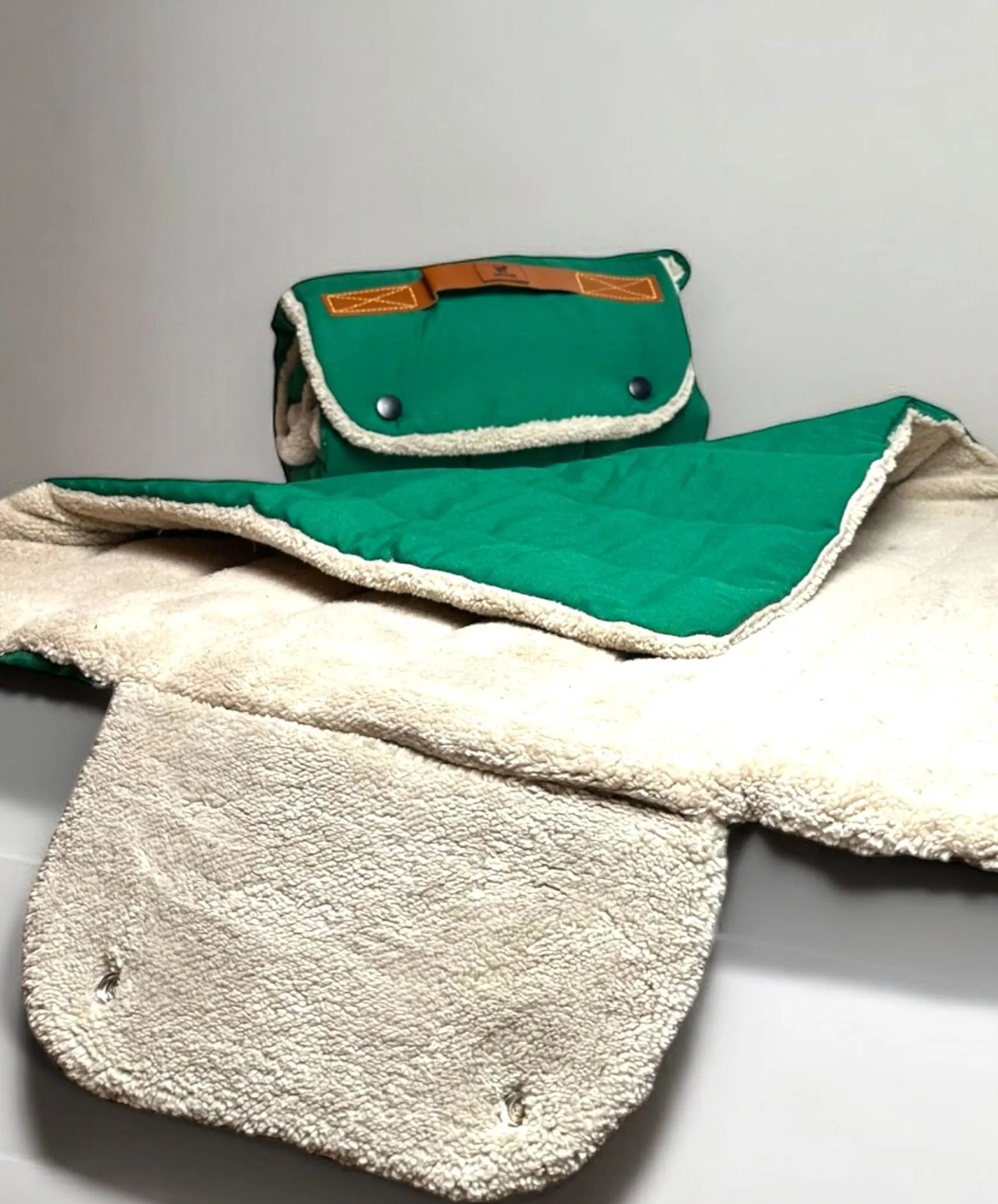 Roll up Travel Dog Mat: Handmade Cotton, Stain & Water-Resistant