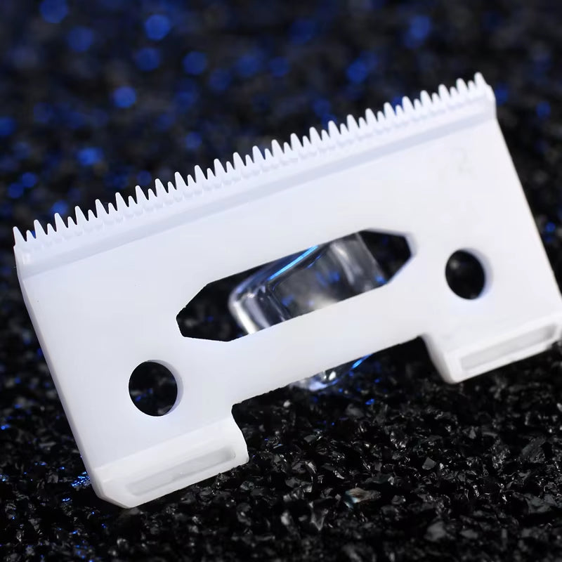 2/10 2-Hole Stagger-Tooth Ceramic Movable Blade with Box for Cordless Clipper Replaceable Blade White Black Golden Color
