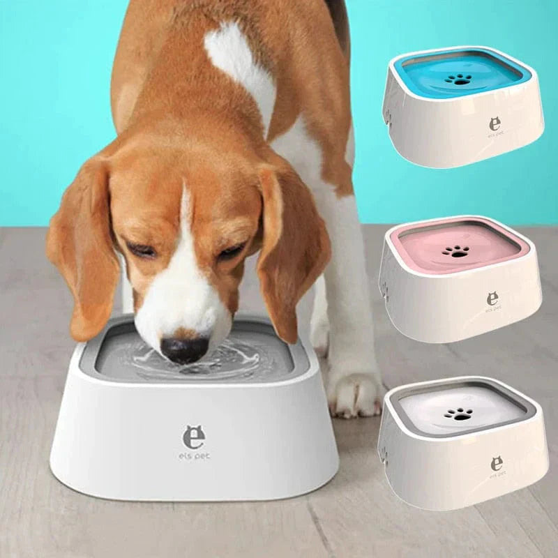 Pressured Dog Drinking Water Bowl with Floating Design - Non-Wetting, Large Capacity