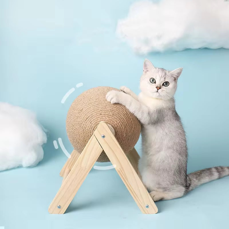 Ultimate Cat Scratching Ball Toy - Sisal Rope Ball Board for Happy Paws and Furniture Protection