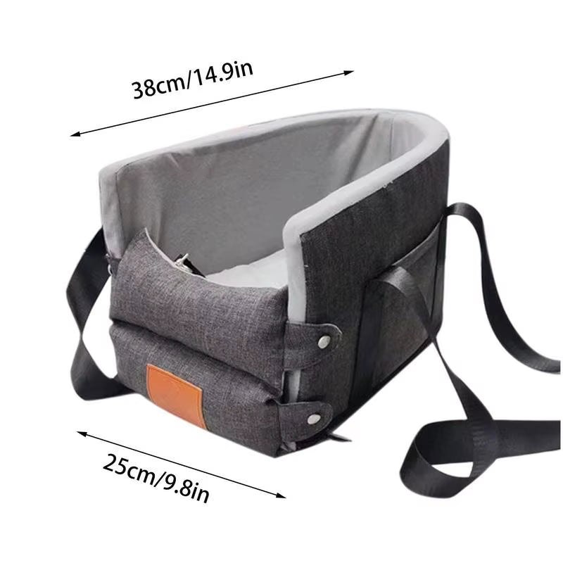 Portable and Detachable Dog Car Seat Booster for Small to Medium Pets - Cozy Center Console Elevated Bed