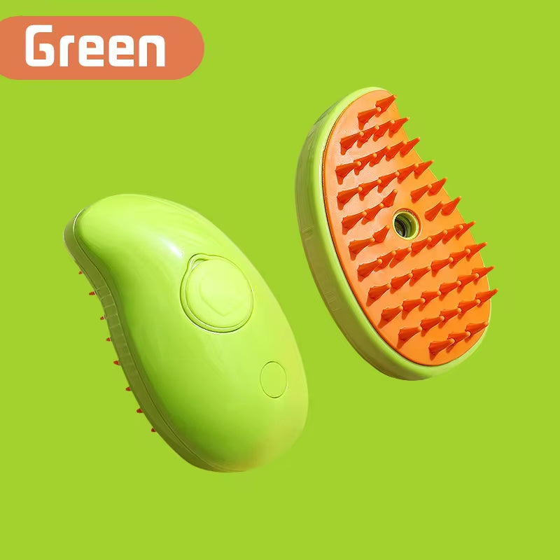 3-in-1 Electric Pet Grooming Brush with Steam and Spray for Cats and Dogs - Hair Removal and Massage Comb