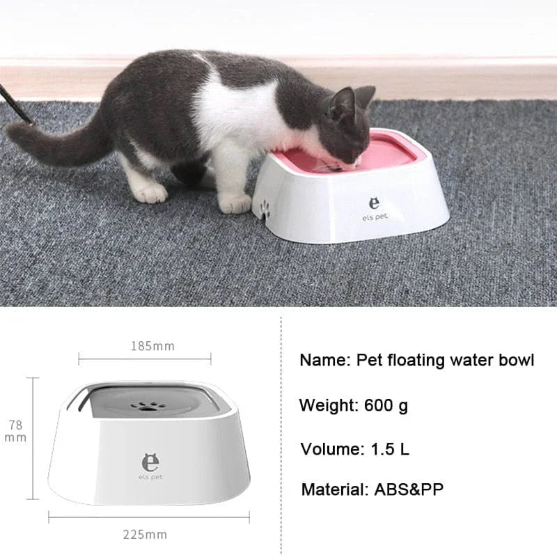 Pressured Dog Drinking Water Bowl with Floating Design - Non-Wetting, Large Capacity