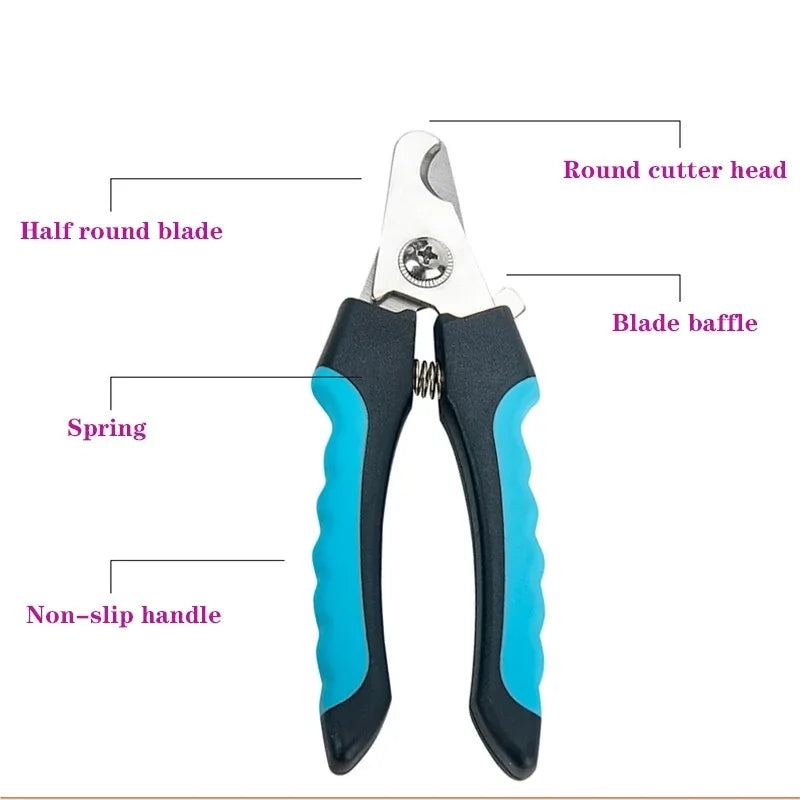 Professional Stainless Steel Pet Nail Clippers for Large Dogs and Cats - Multifunctional Grooming Scissors
