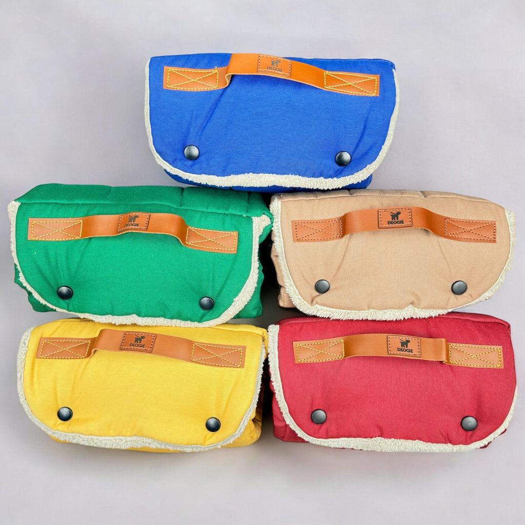 Roll up Travel Dog Mat: Handmade Cotton, Stain & Water-Resistant